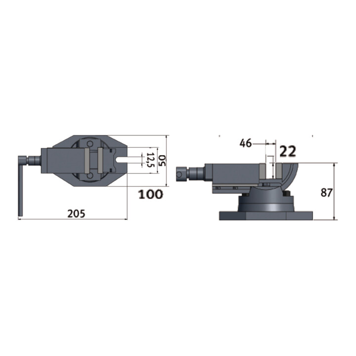 Optimum Zweiachsenschraubstock ZAS 50 neigbar bis -900 3,4 kg