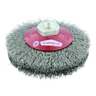 Osborn Brosse conique acier ondulé M14 100x20mm
