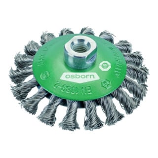 Osborn Brosse conique en acier M14 100 mm torsadée