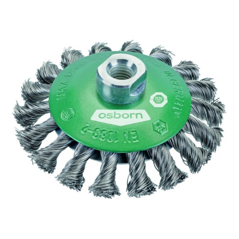 Osborn Brosse conique en acier M14 100 mm torsadée