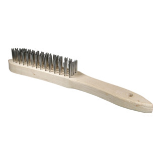 Osborn handborstel 295/145, glad roestvrij staaldraad 0,30 mm T25 Houten lichaam / 3 rijen