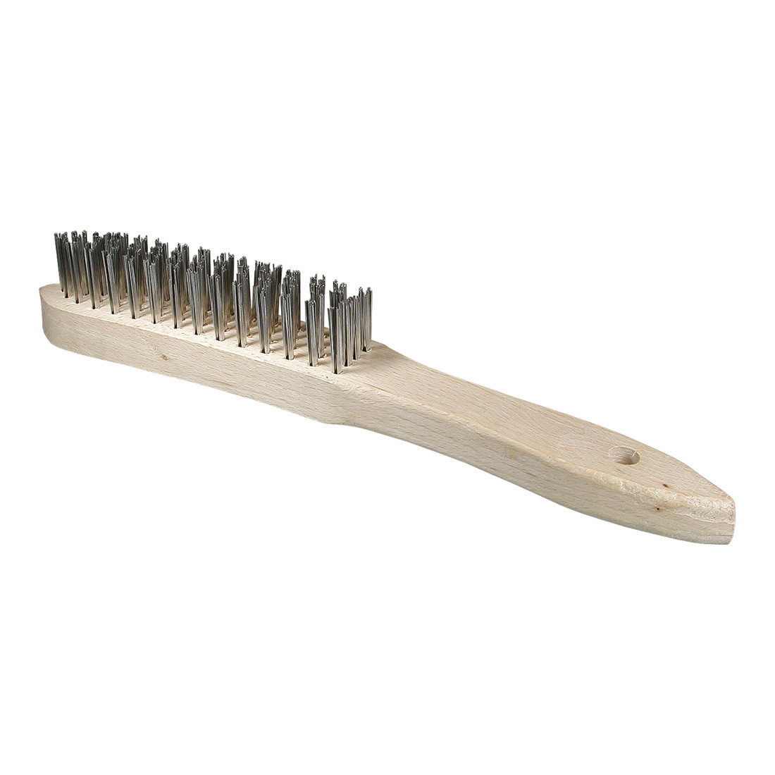 Osborn handborstel 295/145, glad roestvrij staaldraad 0,30 mm T25 Houten lichaam / 4 rijen
