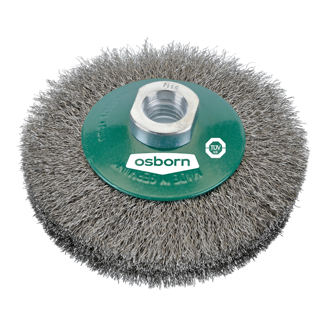Osborn kegelborstel D100x10 mm, schroefdraad M14x2.0 gekroesd roestvrij staaldraad 0.30 mm T20