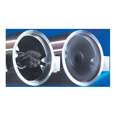 Osborn rondborstel D115x12, boring 22,2 mm, getordeerd staaldraad 0,50 mm T23 fitting blauw