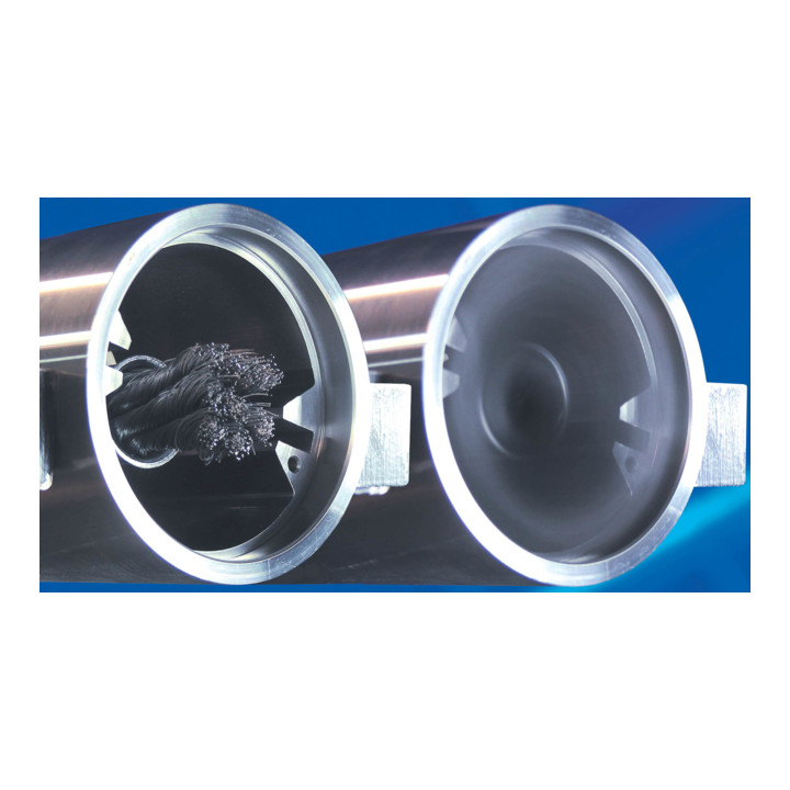 Osborn rondborstel D125x13, boring 22,2 mm, getordeerd staaldraad 0,50 mm T28 fitting blauw