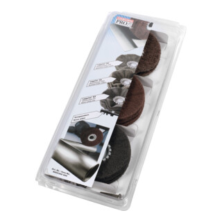 Osborn Set di vello abrasivo satinato 4pz., con mandrino Unipol, ⌀100mm