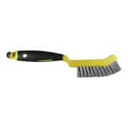 Osborn Spazzola per pinze freno 245/95, filo d'acciaio crimpato 0,35 T23 manico in plastica giallo-nero / 2 file