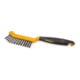 Osborn Spazzola per pinze freno 245/95, filo d'acciaio liscio 0,30 T23 manico in plastica giallo-nero / 2 file-1