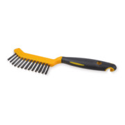Osborn Spazzola per pinze freno 245/95, filo d'acciaio liscio 0,30 T23 manico in plastica giallo-nero / 2 file-1