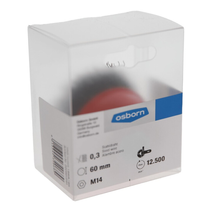 Osborn Topfbürste D60, Gewinde M14x2,0 gewellter Stahldraht 0,30 mm T21