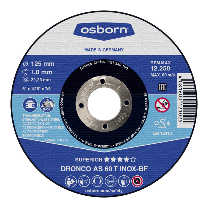 Osborn Trennscheibe AS60T Inox 125x1,0x22,23 mm T41
