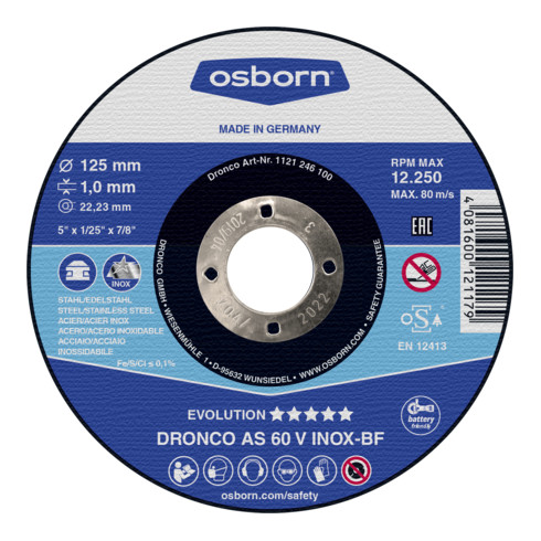 Osborn Trennscheibe AS60V Inox 115x1,0x22,23 mm T41