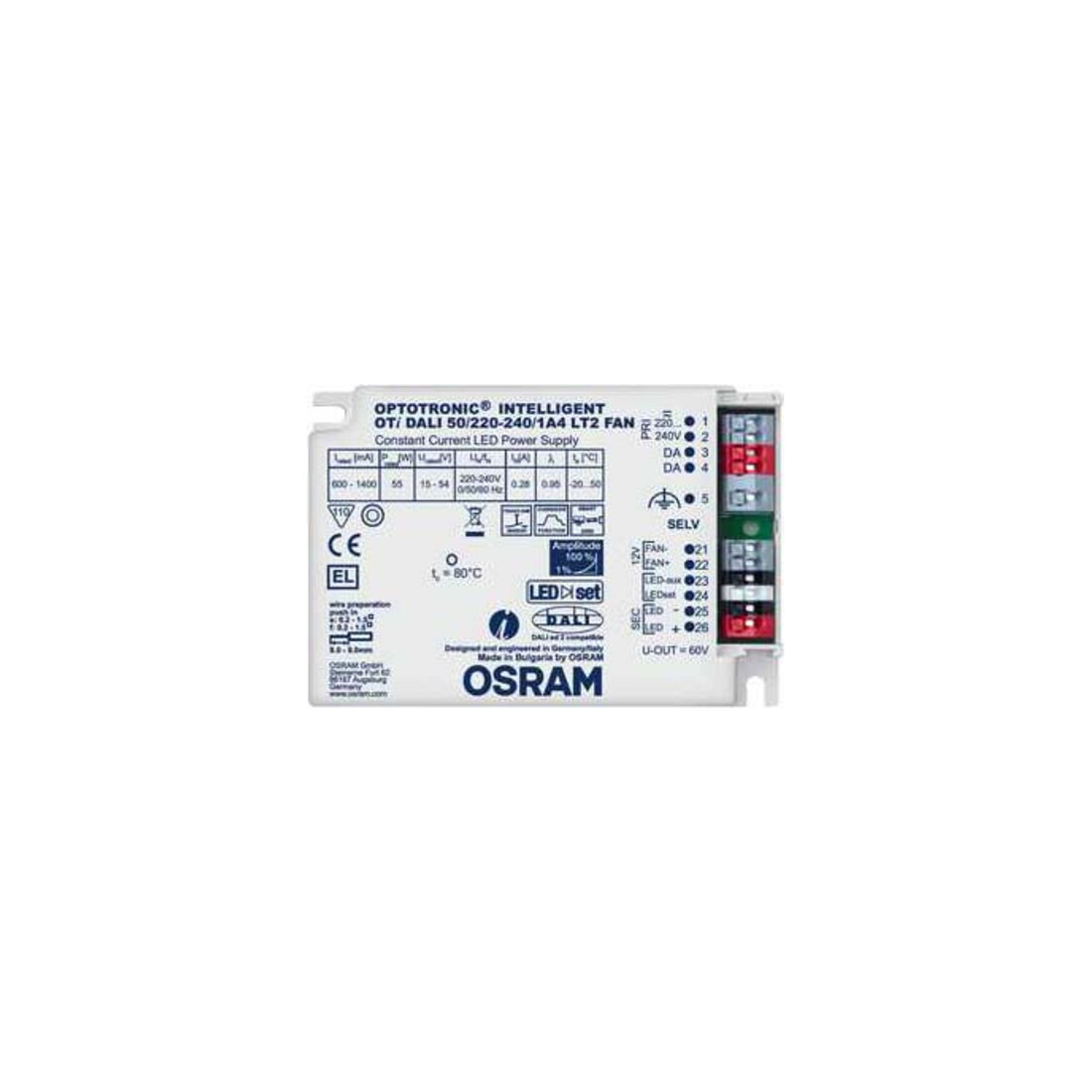 OSRAM Ballasts LED Convertisseur 600...1400mA, 50W OTiDALI502202401A4LT