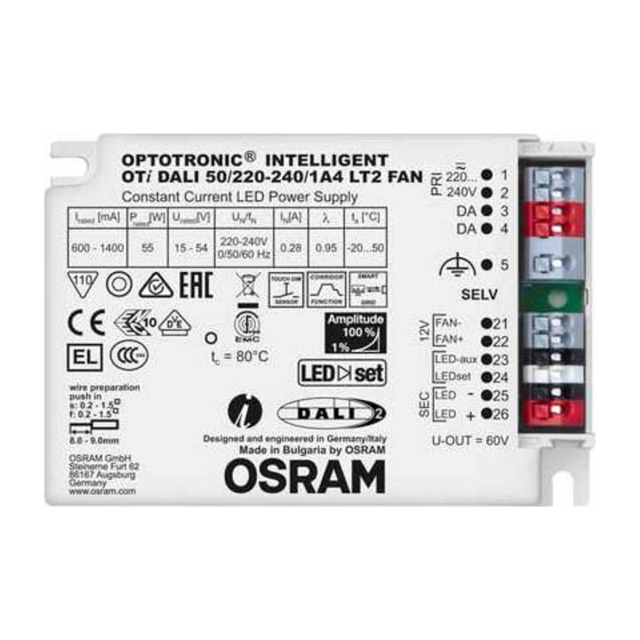 OSRAM Ballasts LED Convertisseur 600...1400mA, 50W OTiDALI502202401A4LT