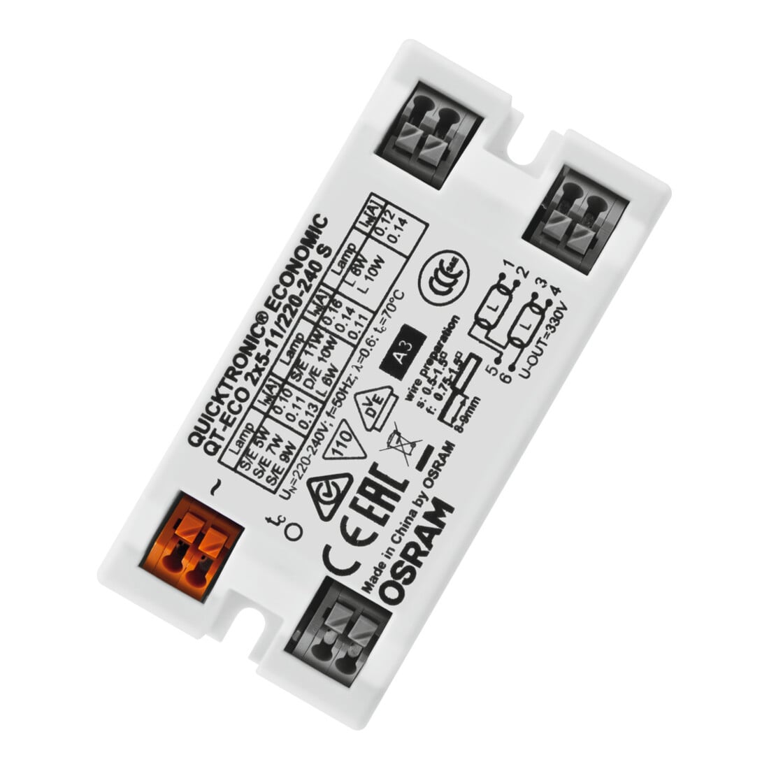 OSRAM BETRIEBSGERÄTE Transformateur électronique QT-ECO 2x5-11 S