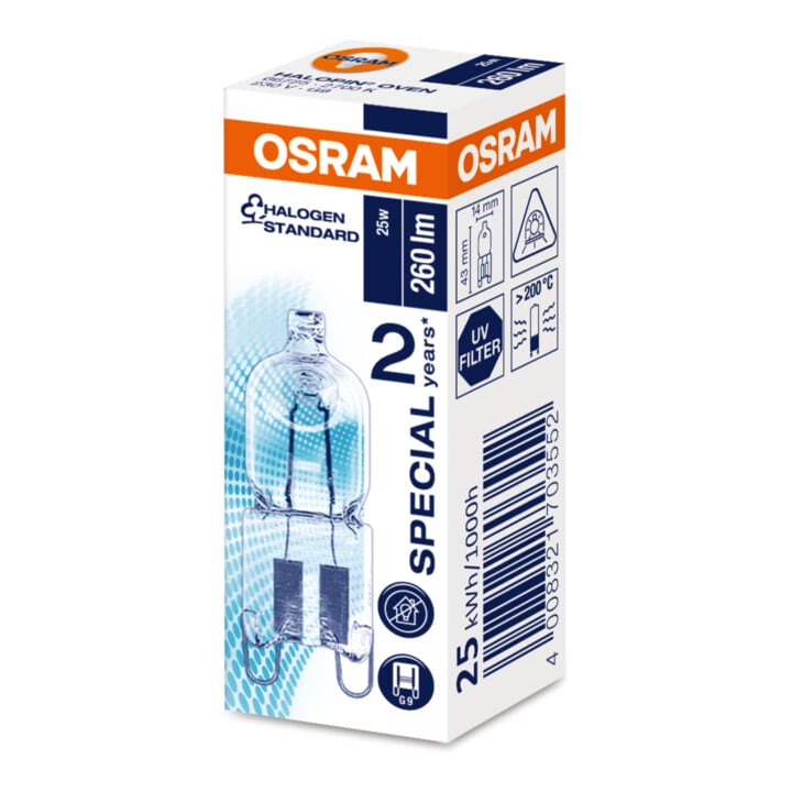 OSRAM Lampe halogène HALOPIN OVEN 25W 230V G9 66725