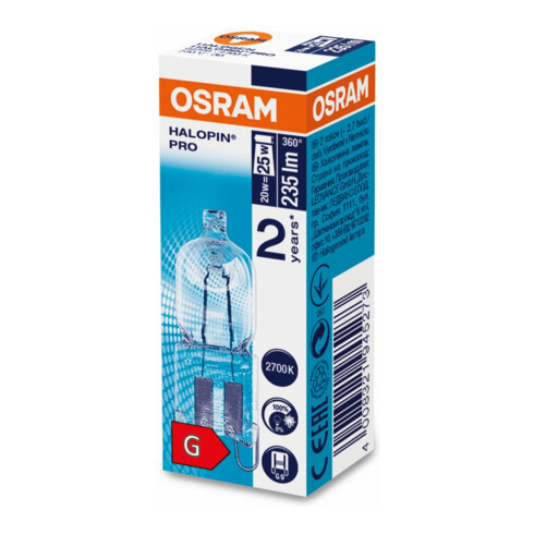 OSRAM LAMPE Halogenlampe HALOPIN ECO 20W 230V G9 66720