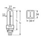 OSRAM LAMPE Kompaktleuchtstofflampe DULUX D/E10W/827-4