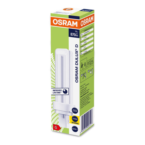 OSRAM LAMPE Kompaktleuchtstofflampe DULUX D13W/827