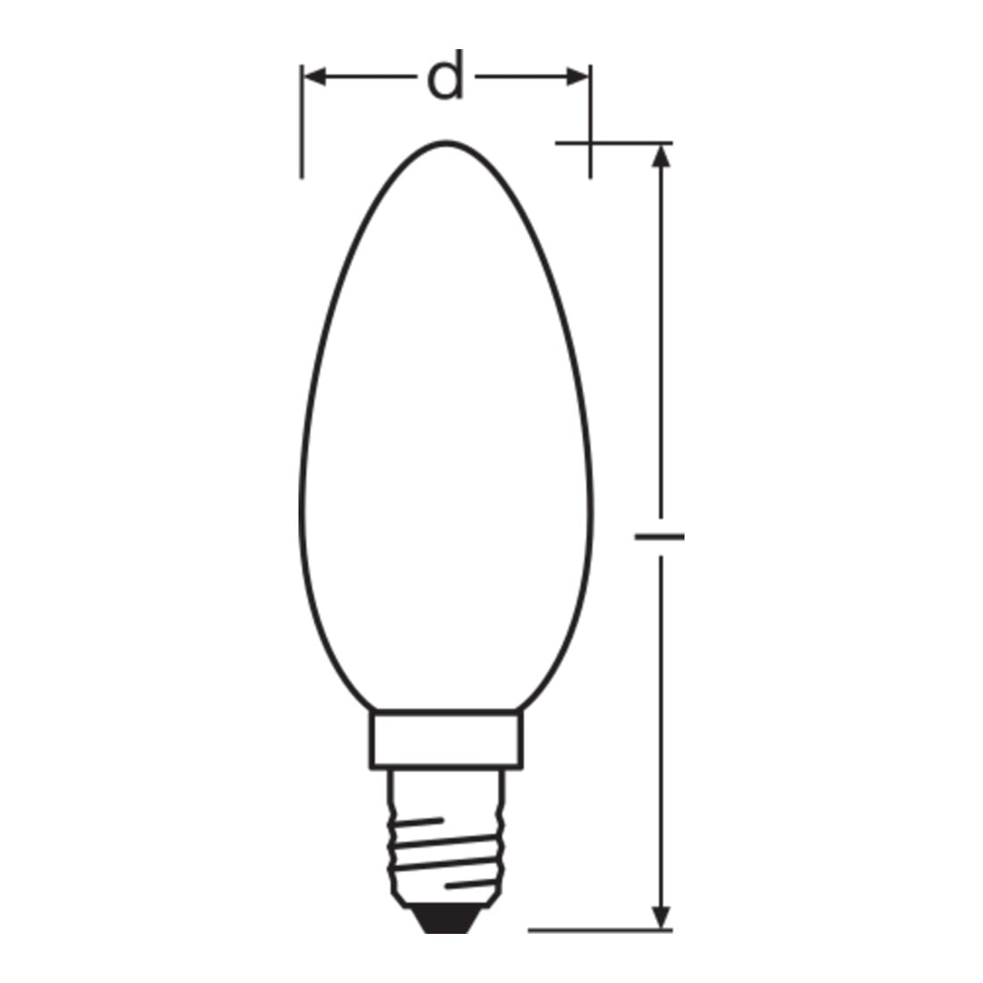 OSRAM LAMPE LED-Kerzenlampe E14 827, dim. PCLB40D4,8827GLFRE14