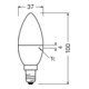 OSRAM LAMPE LED-Kerzenlampe E14 827 LEDPCLB404,9827FRE14