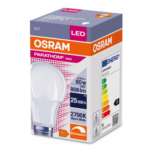 OSRAM LAMPE LED-Lampe E27 827, dim. LEDPCLA60D8,8827FE27
