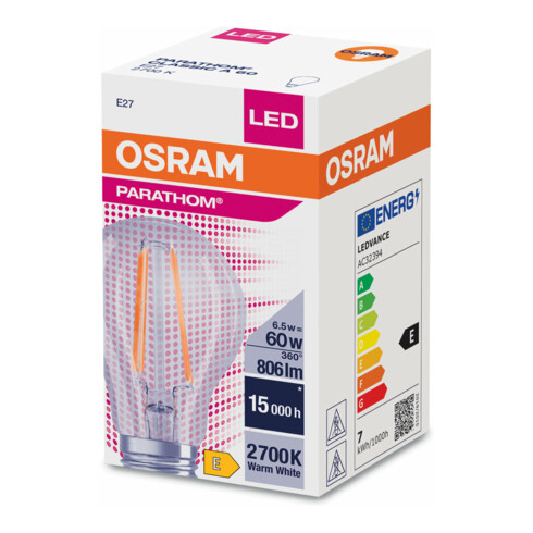 OSRAM LAMPE LED-Lampe E27 827 LEDPCLA606,5W827FE27