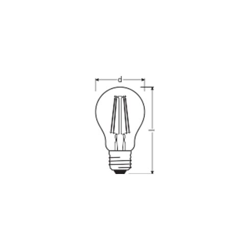 OSRAM LAMPE LED-Lampe E27 827 LEDPCLA606,5W827FE27