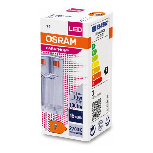 OSRAM LAMPE LED-Lampe G4 827 LEDPPIN10CL0,9W827G4