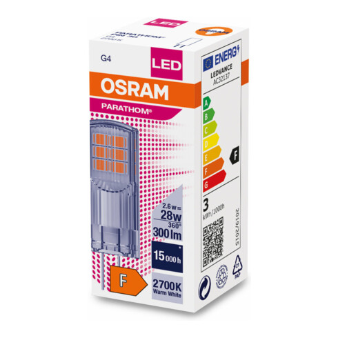 OSRAM LAMPE LED-Lampe G4 827 LEDPPIN30CL2,6W827G4