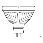 OSRAM LAMPE LED-Reflektorlampe MR16 GU5,3, 930, dim. LPMR16D5036 8W/930-3