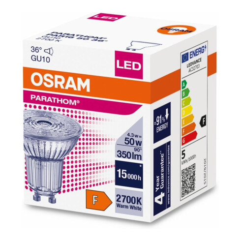 OSRAM LAMPE LED-Reflektorlampe PAR16 GU10, 827 LPPAR1650364,3W827GU