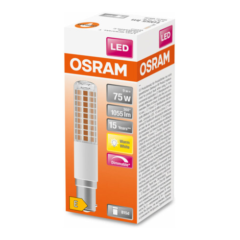 OSRAM LAMPE LED-Slim-Lampe B15d 827, dim. LEDTSLIM75D9W827B15D