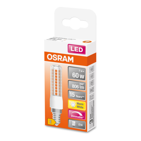 OSRAM LAMPE LED-Slim-Lampe E14 827, dim. LEDTSLIM60DC7W827E14