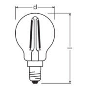 OSRAM LAMPE LED-Tropfenlampe E14 827 LEDPCLP252,5W827FE14-3