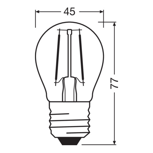 OSRAM LAMPE LED-Tropfenlampe E27 827, dim. LEDPCLP40D4,8827FE27