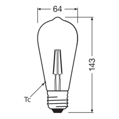 OSRAM LAMPE LED-Vintage-Lampe E27, 825 1906 2,8/824FILGDE27