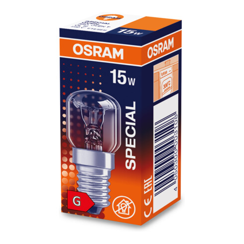 OSRAM LAMPE Special-Lampe 15W 230V E14 300GrC SPC OVEN T CL15