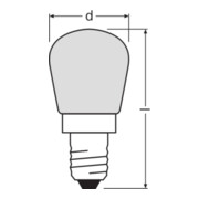 OSRAM Lampe spéciale 15W 230V E14 ampoule SPC T26/57 FR15-5