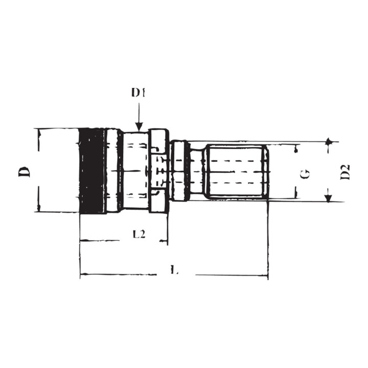 Ott Anzugsbolzen SK40-M16 with bore hole