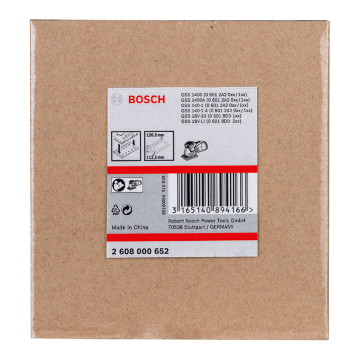 Outil de poinçonnage Bosch pour feuilles abrasives non perforées 120,5 x 112,5 mm 6 trous