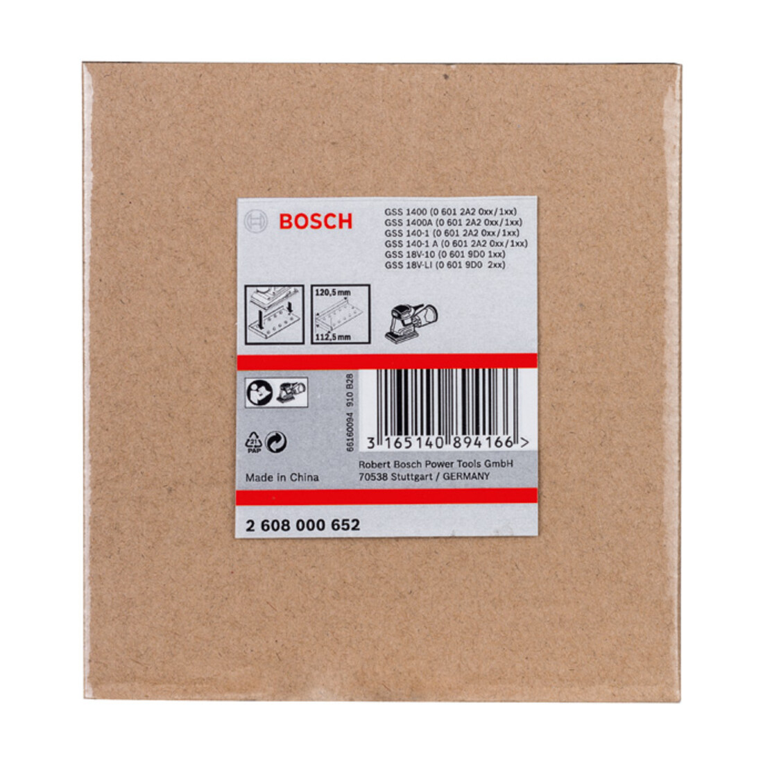 Outil de poinçonnage Bosch pour feuilles abrasives non perforées 120,5 x 112,5 mm 6 trous