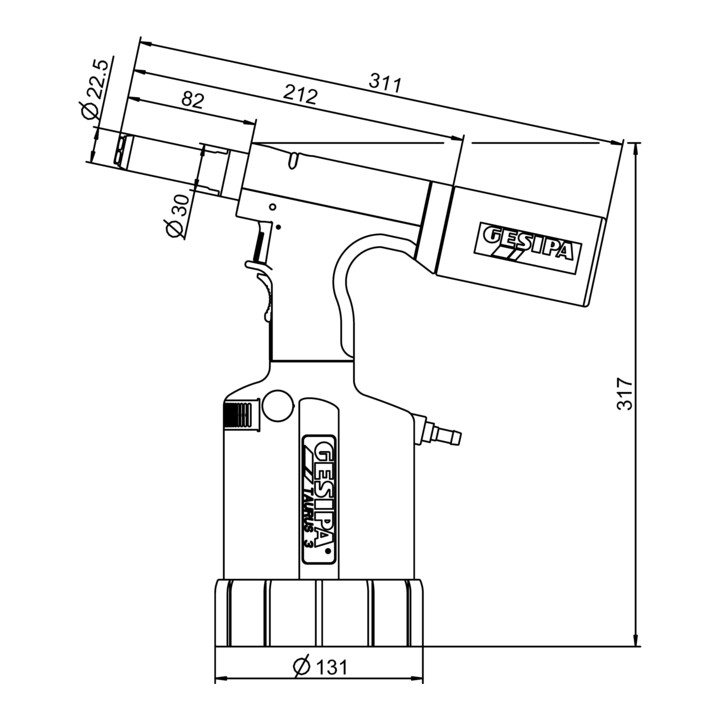 Outil de pose de boulons à bague de blocage Gesipa TAURUS 3 4,8 mm C6L® C6L