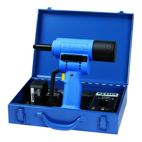 Outil de pose de rivets aveugles Gesipa AccuBird (2 batteries Li-Ion 1,3 Ah / chargeur)