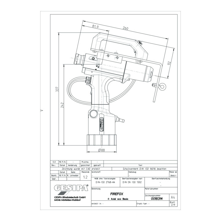Outil de pose de rivets aveugles Gesipa FireFox 1F Axial eco - M 3