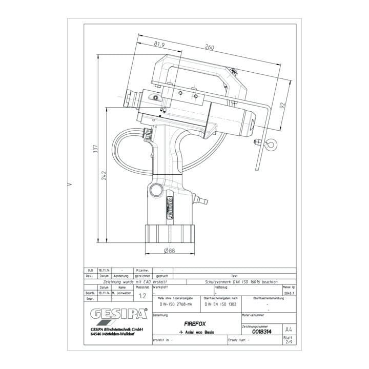 Outil de pose de rivets aveugles Gesipa FireFox 1F Axial eco - M 4