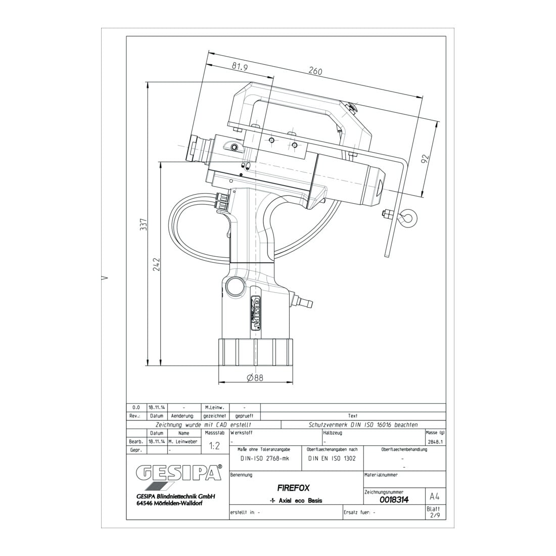 Outil de pose de rivets aveugles Gesipa FireFox 1F Axial eco - M 4