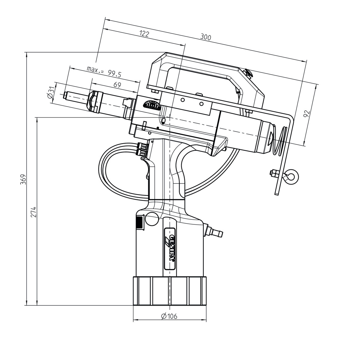 Outil de pose de rivets aveugles Gesipa FireFox 2F Axial eco - M 4