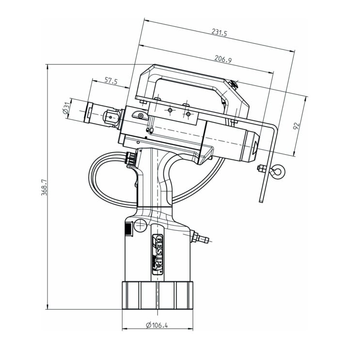 Outil de pose de rivets aveugles Gesipa FireFox 2F Axial eco - M 6