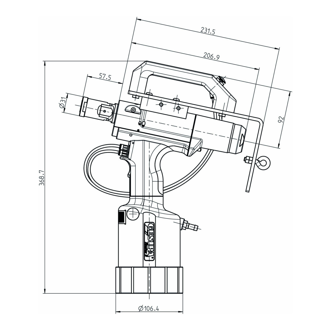 Outil de pose de rivets aveugles Gesipa FireFox 2F Axial eco - M 6